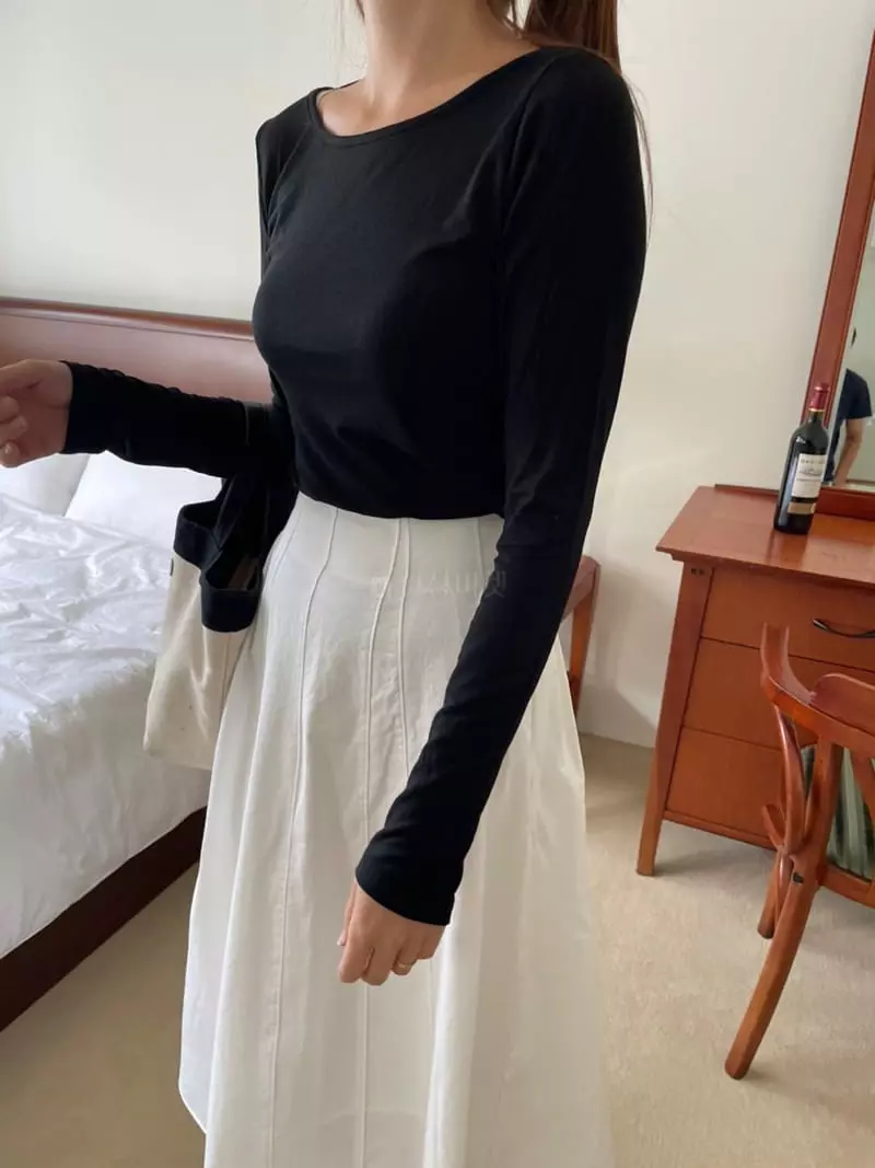 Hue - Korean Women Fashion - #momslook - Piping Tee - 2