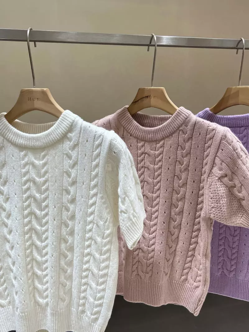 Hue - Korean Women Fashion - #momslook - Ggwa Short Sleeves Knit Tee - 2