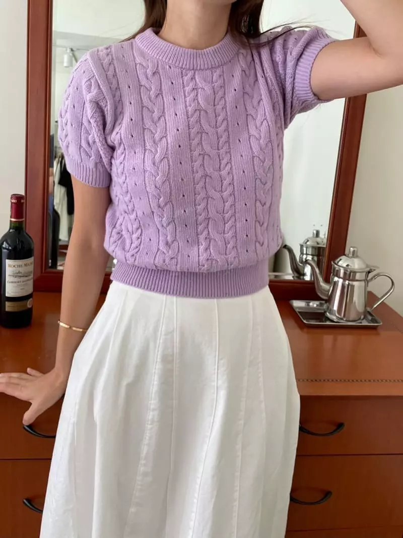 Hue - Korean Women Fashion - #womensfashion - Ggwa Short Sleeves Knit Tee - 4