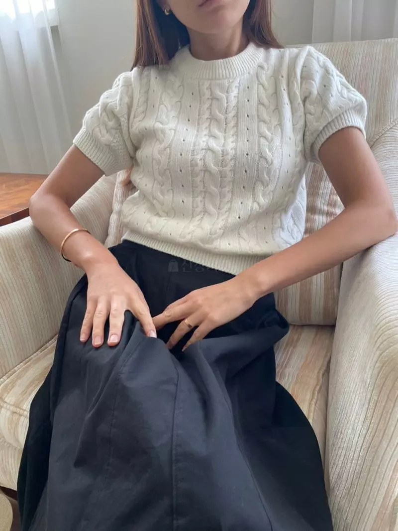 Hue - Korean Women Fashion - #momslook - Ggwa Short Sleeves Knit Tee - 6