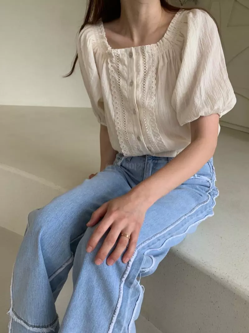 Hue - Korean Women Fashion - #momslook - Offless Blouse - 4