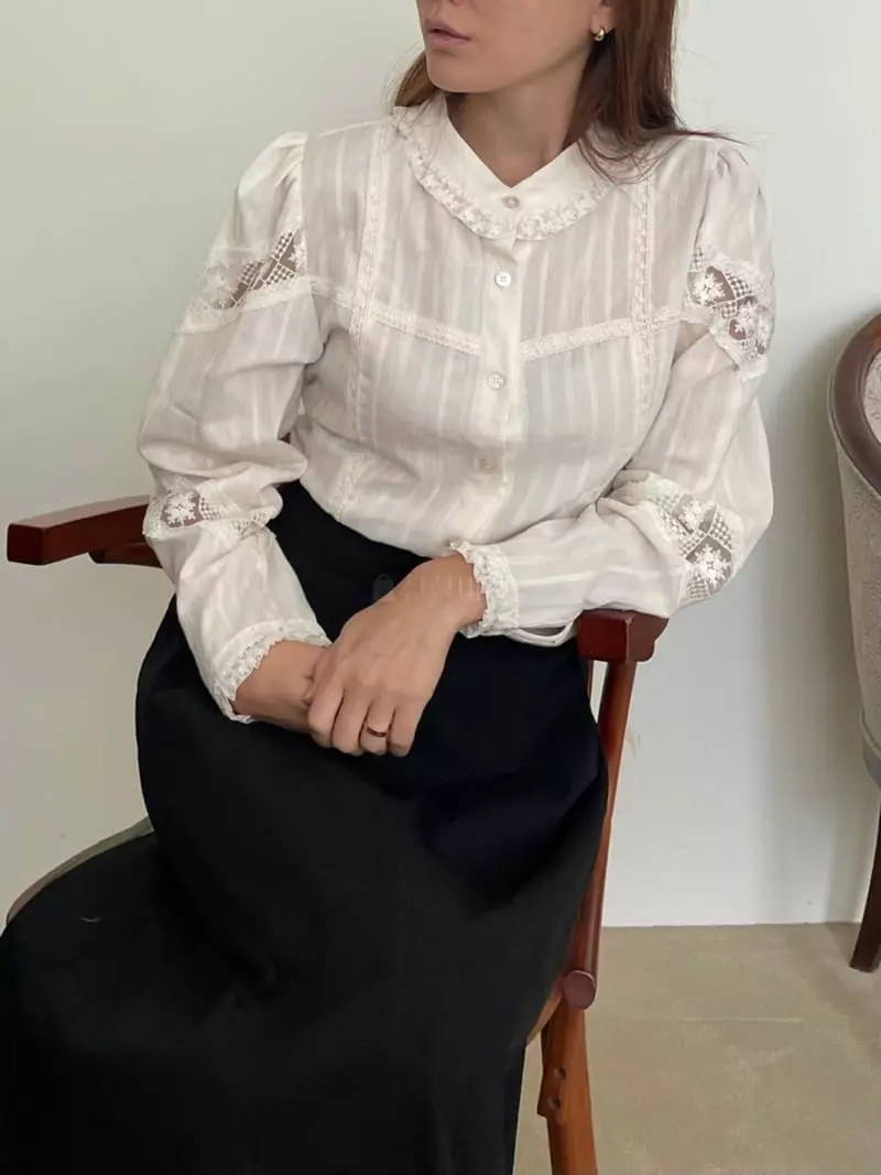Hue - Korean Women Fashion - #momslook - Lace Blouse - 4