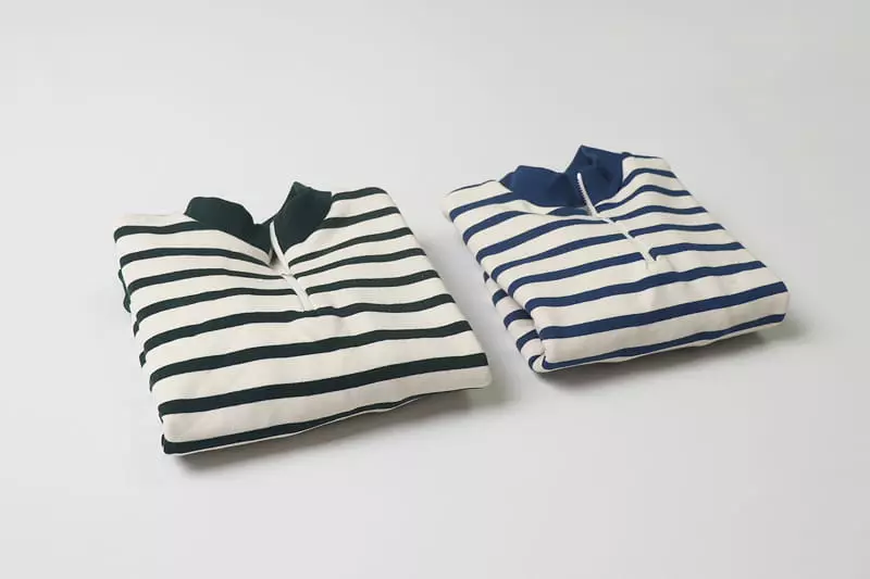 Hyvaa - Korean Children Fashion - #Kfashion4kids - Half Zip-up Stripes Tee - 5