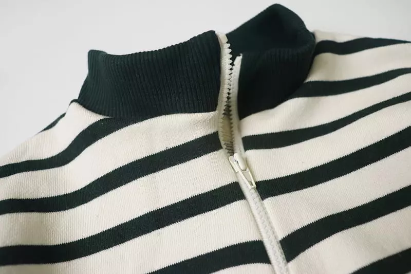 Hyvaa - Korean Children Fashion - #childofig - Half Zip-up Stripes Tee - 10