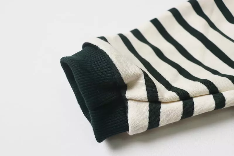 Hyvaa - Korean Children Fashion - #childofig - Half Zip-up Stripes Tee - 11