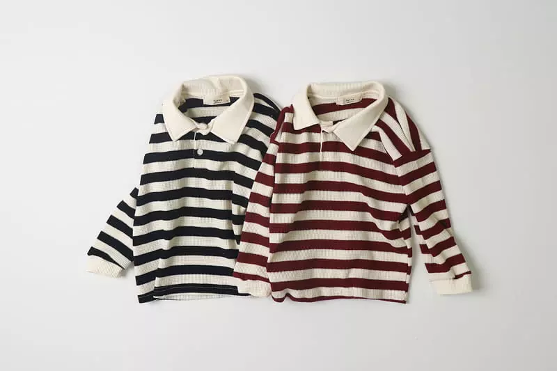 Hyvaa - Korean Children Fashion - #fashionkids - Waffle Stripes Tee - 3