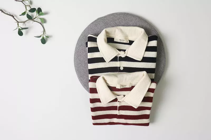 Hyvaa - Korean Children Fashion - #kidsstore - Waffle Stripes Tee - 5