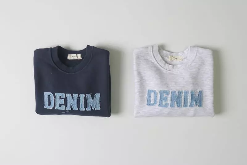 Hyvaa - Korean Children Fashion - #kidsstore - Denim Embroidery Sweatshirt - 2