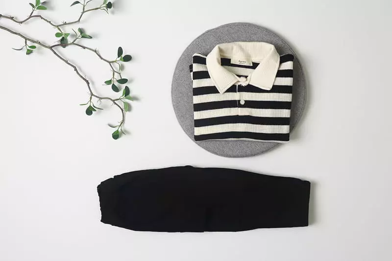 Hyvaa - Korean Children Fashion - #kidzfashiontrend - Waffle Stripes Tee - 6