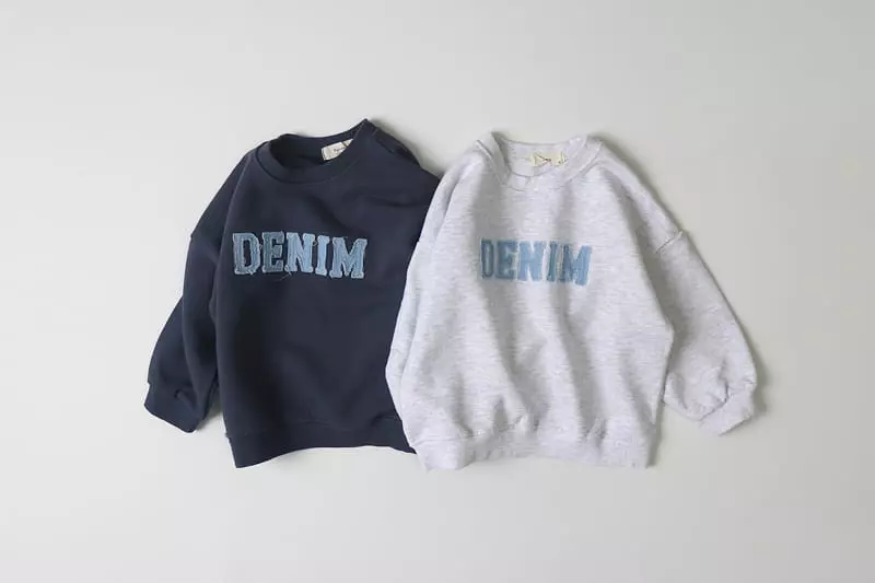 Hyvaa - Korean Children Fashion - #kidzfashiontrend - Denim Embroidery Sweatshirt - 3