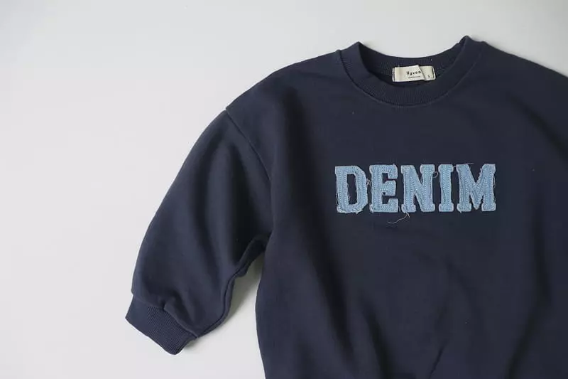 Hyvaa - Korean Children Fashion - #littlefashionista - Denim Embroidery Sweatshirt - 5