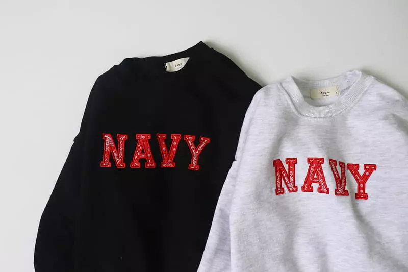 Hyvaa - Korean Children Fashion - #minifashionista - Navy Embrodiery Sweatshirt - 5