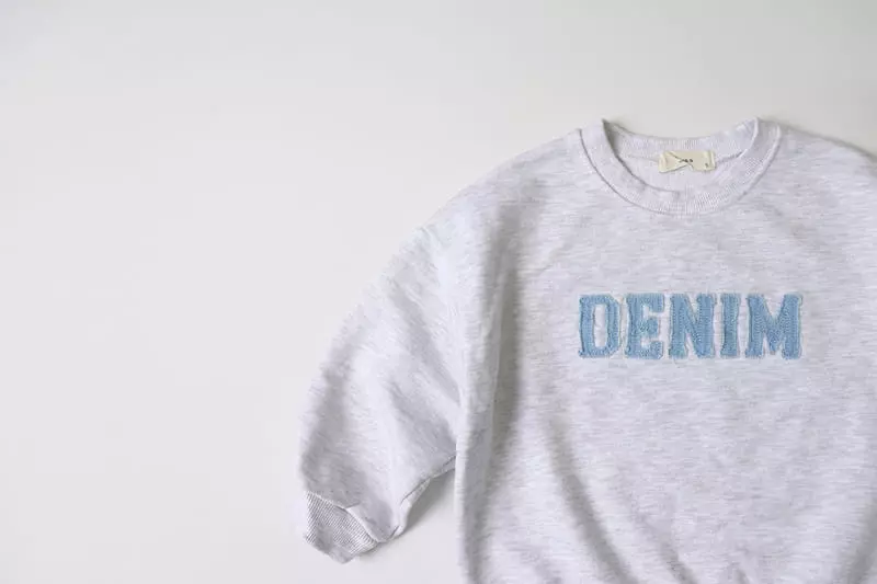 Hyvaa - Korean Children Fashion - #prettylittlegirls - Denim Embroidery Sweatshirt - 8