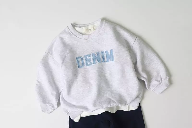 Hyvaa - Korean Children Fashion - #stylishchildhood - Denim Embroidery Sweatshirt - 11