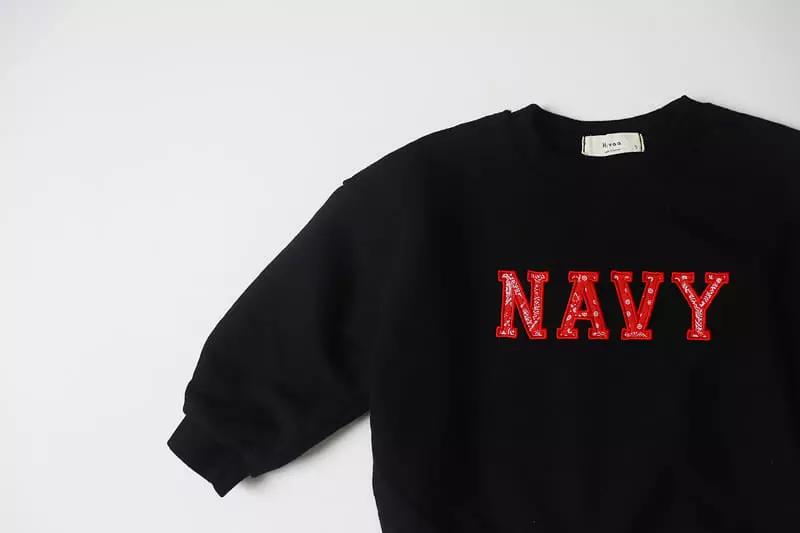 Hyvaa - Korean Children Fashion - #todddlerfashion - Navy Embrodiery Sweatshirt - 7