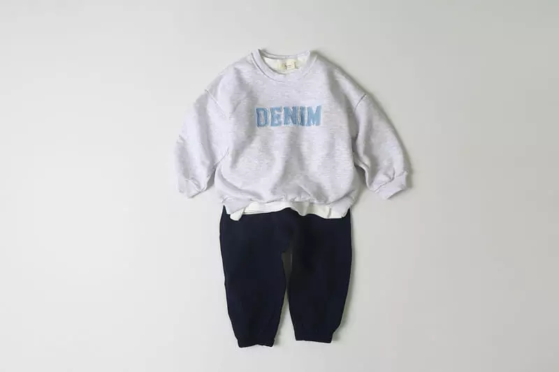 Hyvaa - Korean Children Fashion - #toddlerclothing - Denim Embroidery Sweatshirt - 10