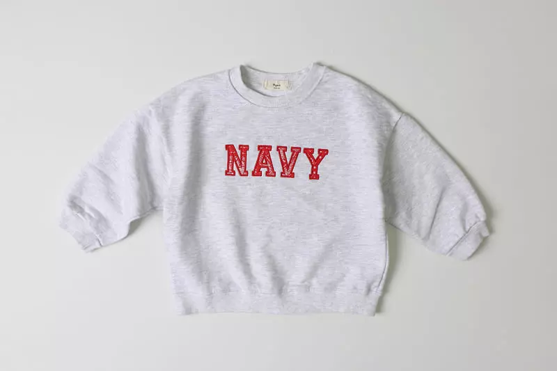 Hyvaa - Korean Children Fashion - #toddlerclothing - Navy Embrodiery Sweatshirt - 8
