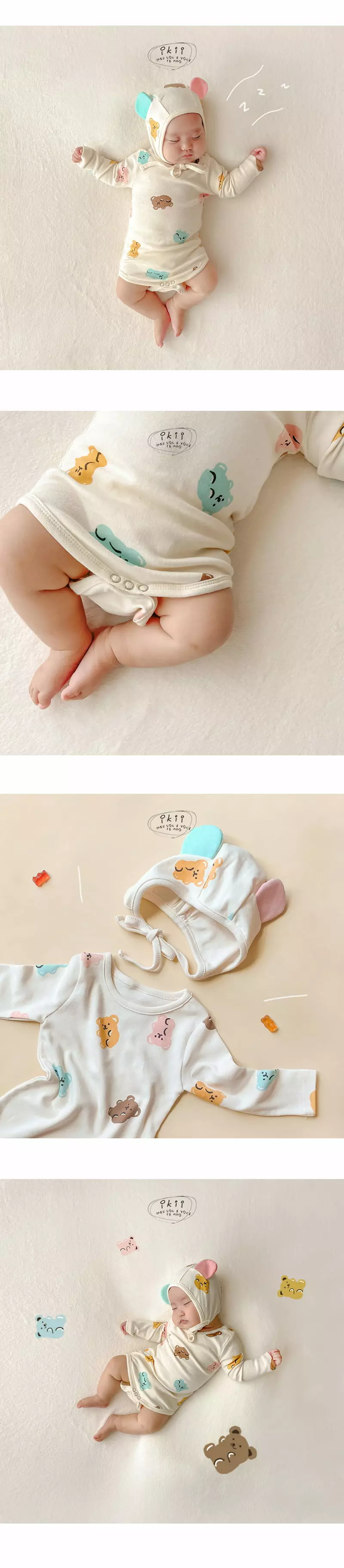 Ikii - Korean Baby Fashion - #babygirlfashion - Jelly Jelly Bodysuit with Hat - 3