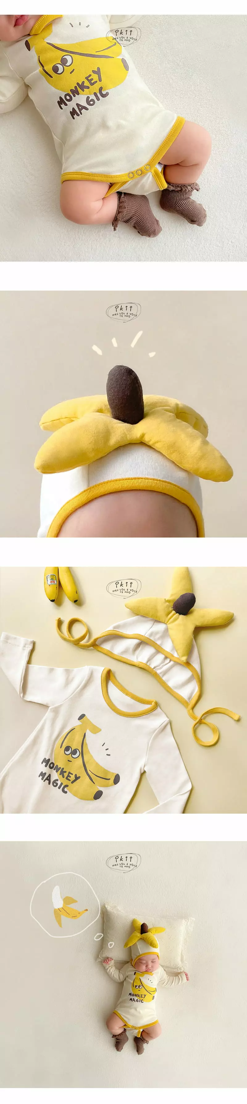 Ikii - Korean Baby Fashion - #babyootd - Monkey magic Bodysuit with Hat - 3