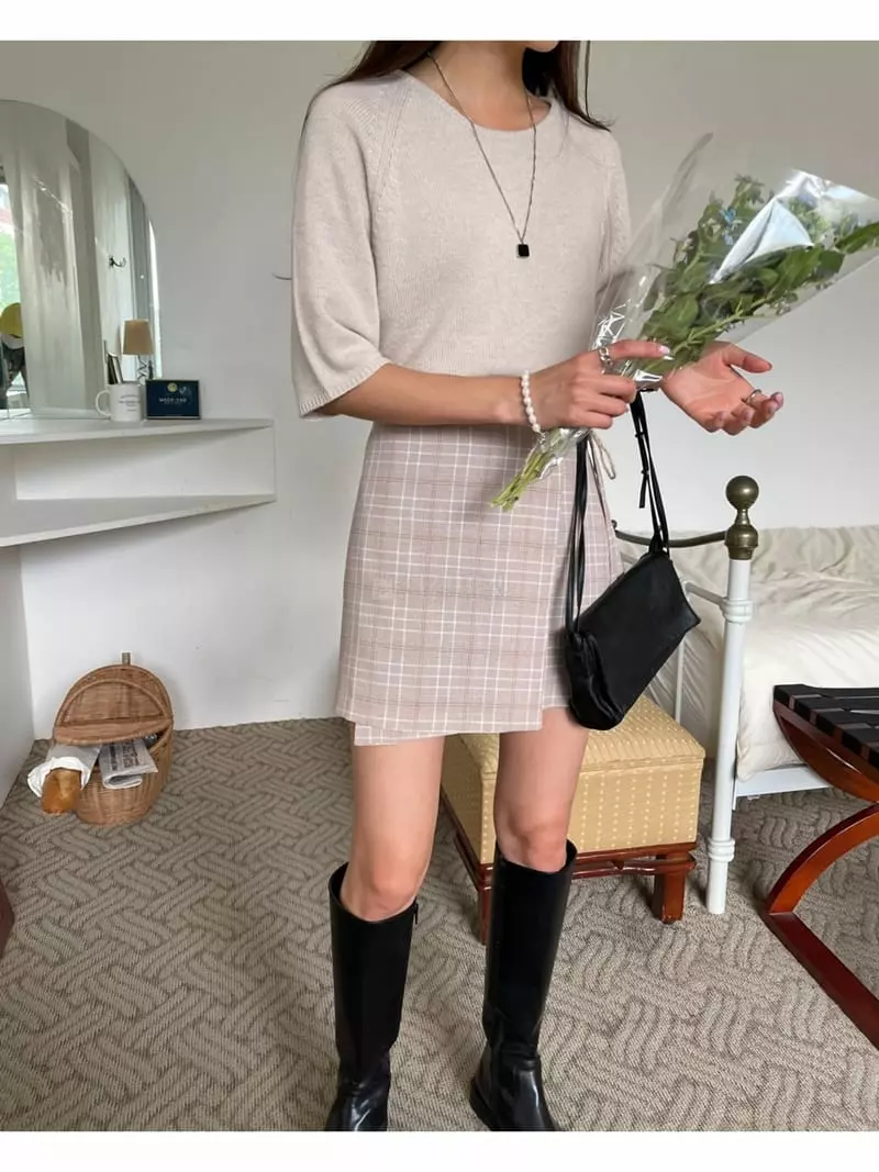 Imagine - Korean Women Fashion - #momslook - Collie Knit Tee - 3
