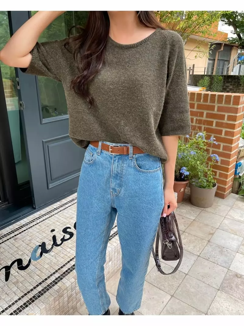 Imagine - Korean Women Fashion - #momslook - Collie Knit Tee - 4