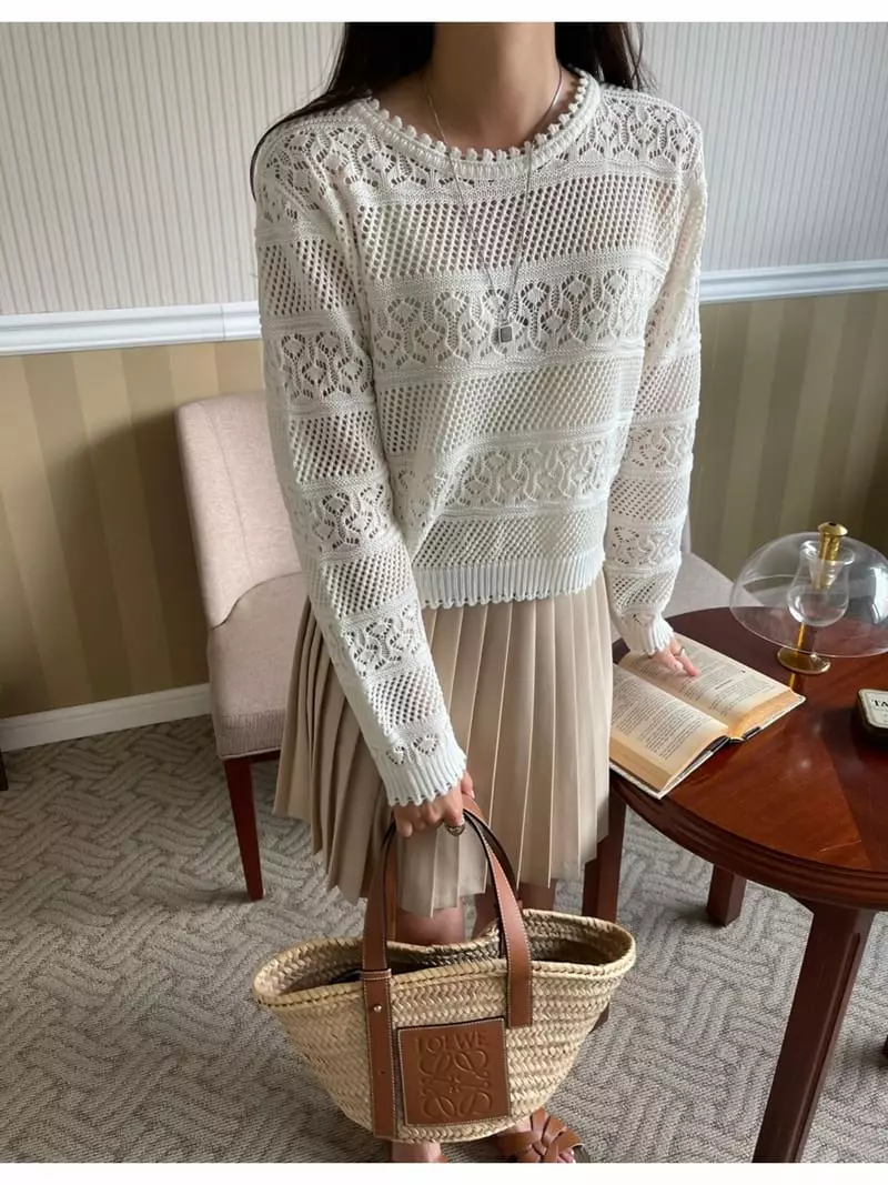 Imagine - Korean Women Fashion - #momslook - Aro Knit Tee