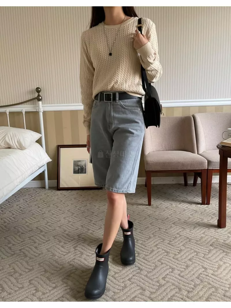 Imagine - Korean Women Fashion - #momslook - Basic Cable Knit Tee - 10