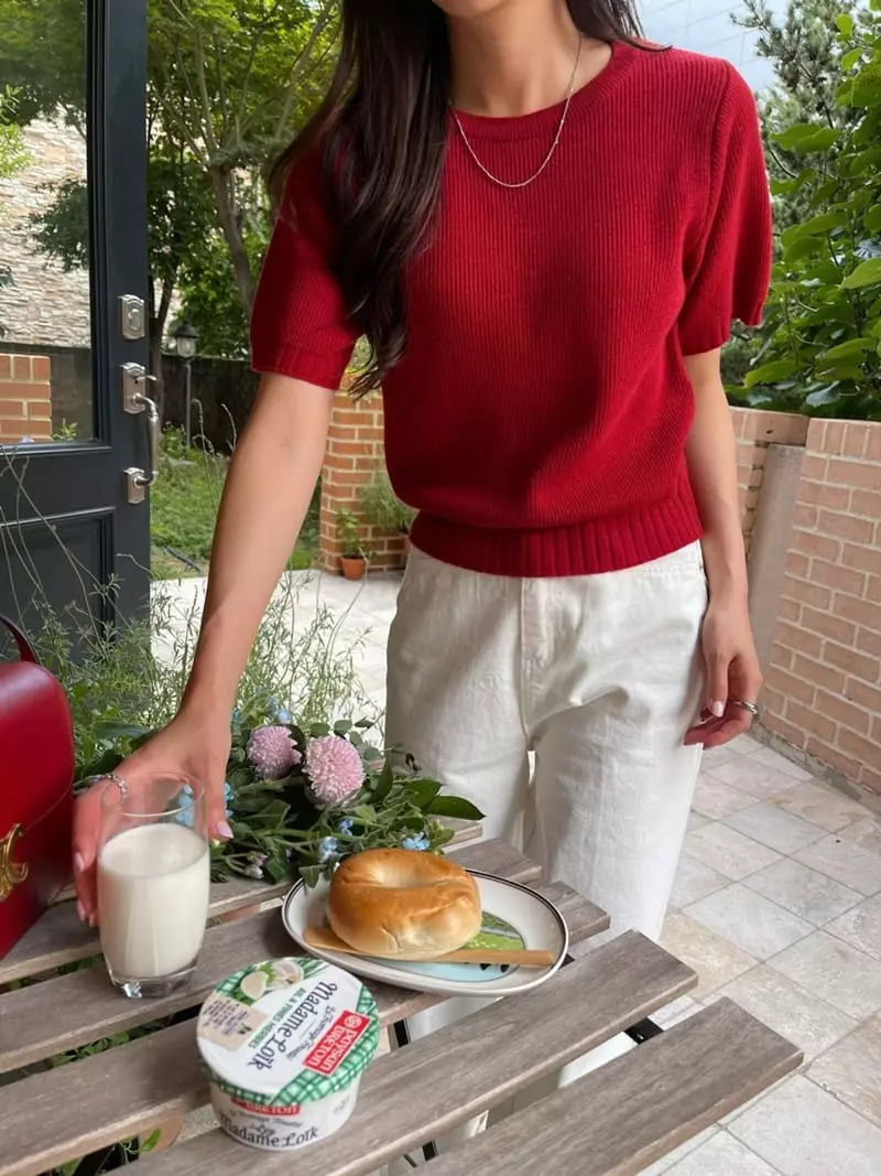 Imagine - Korean Women Fashion - #pursuepretty - Nimo Knit Tee - 2