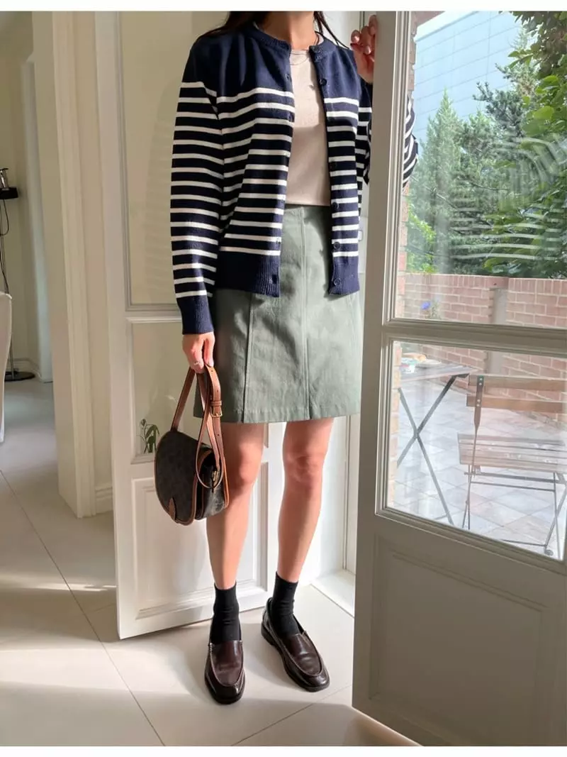 Imagine - Korean Women Fashion - #pursuepretty - Stripes Cardigan - 4