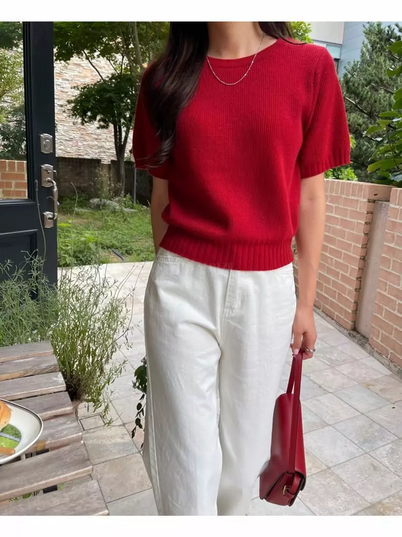 Imagine - Korean Women Fashion - #restrostyle - Nimo Knit Tee - 3