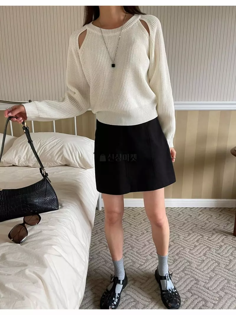 Imagine - Korean Women Fashion - #thatsdarling - Cheese Knit Tee - 10
