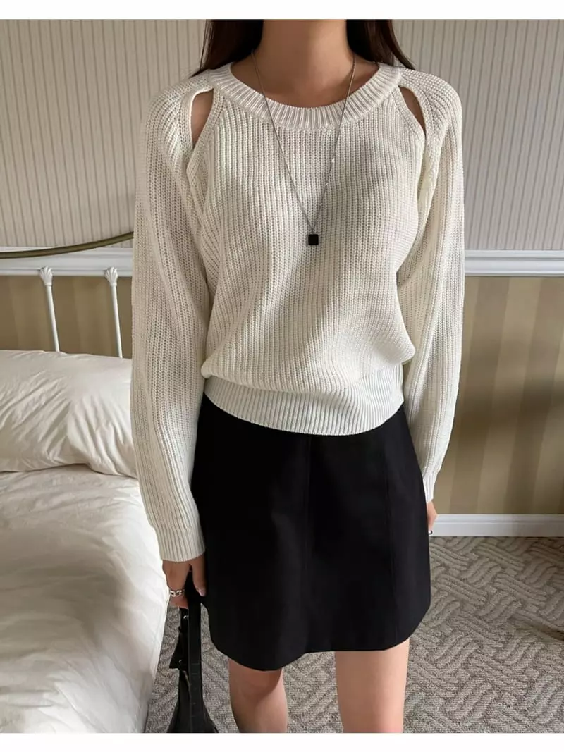 Imagine - Korean Women Fashion - #thelittlethings - Cheese Knit Tee - 11