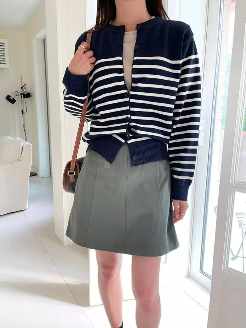 Imagine - Korean Women Fashion - #vintagekidsstyle - Stripes Cardigan - 2