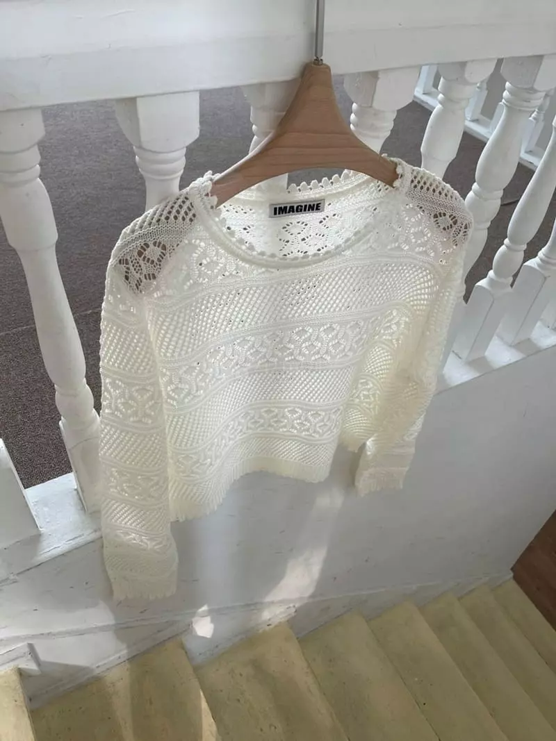 Imagine - Korean Women Fashion - #womensfashion - Aro Knit Tee - 12