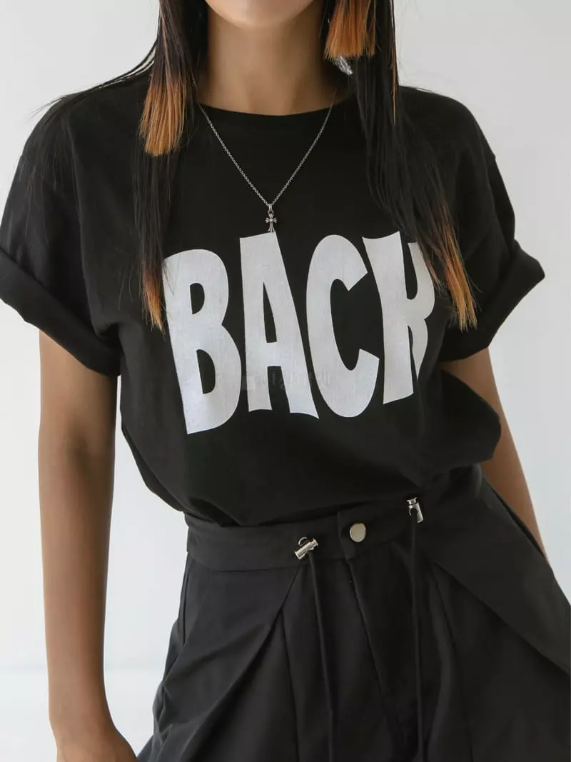 Inssense - Korean Women Fashion - #momslook - Lettering Tee - 7