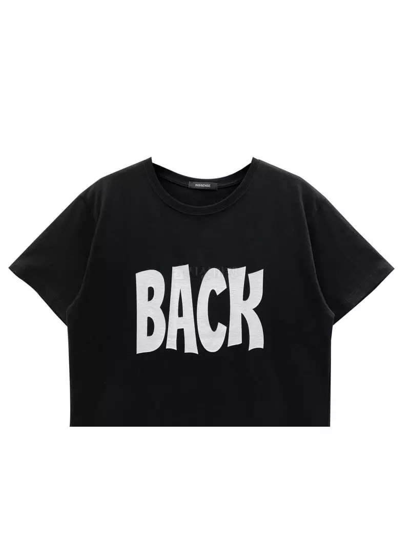 Inssense - Korean Women Fashion - #momslook - Lettering Tee - 9