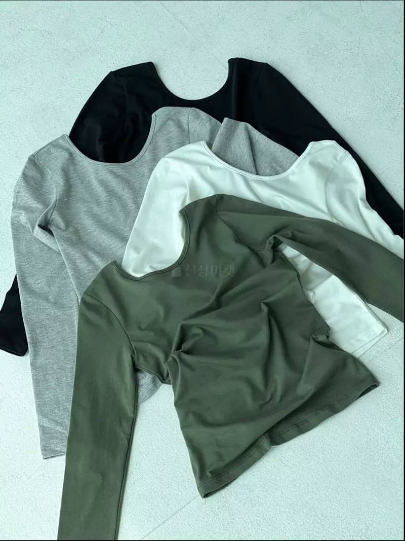 Inssense - Korean Women Fashion - #womensfashion - Two Way Slim Fit Tee - 12