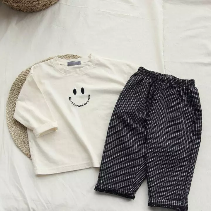 J-Room - Korean Children Fashion - #Kfashion4kids - Embrodiery Check Top Bottom Set - 3