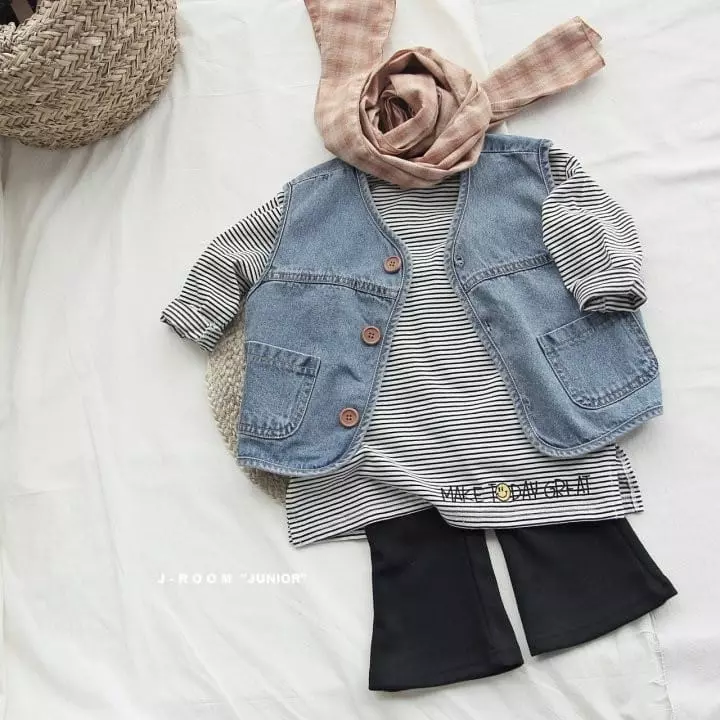 J-Room - Korean Children Fashion - #childrensboutique - Today Embroidery Tee Ivory - 10