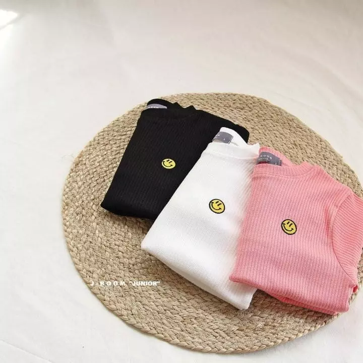 J-Room - Korean Children Fashion - #discoveringself - Smile Embroidery Tee - 5
