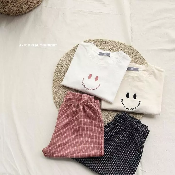 J-Room - Korean Children Fashion - #kidsstore - Embrodiery Check Top Bottom Set