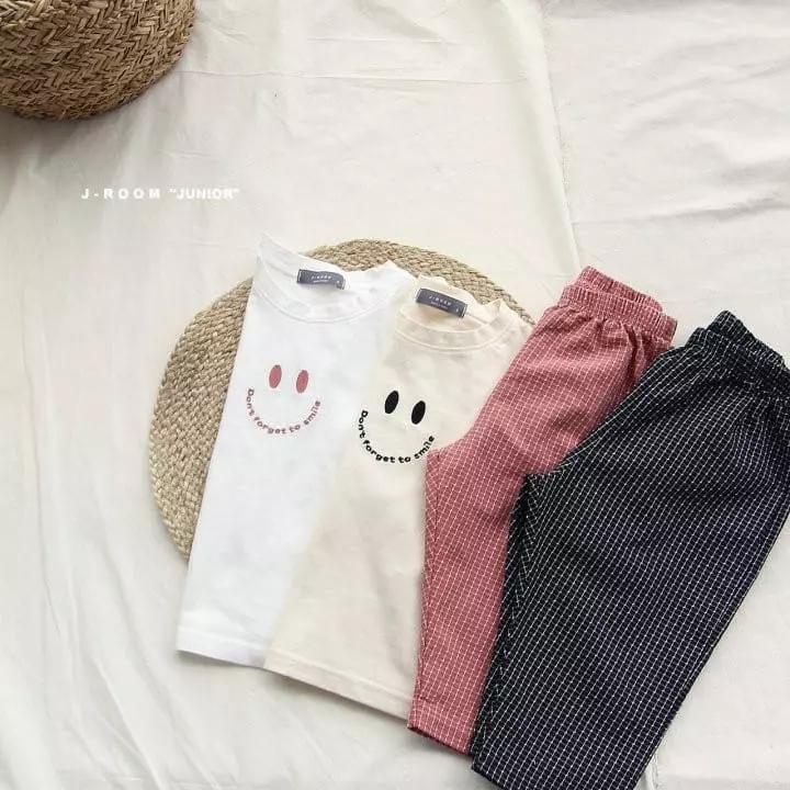 J-Room - Korean Children Fashion - #kidzfashiontrend - Embrodiery Check Top Bottom Set - 2