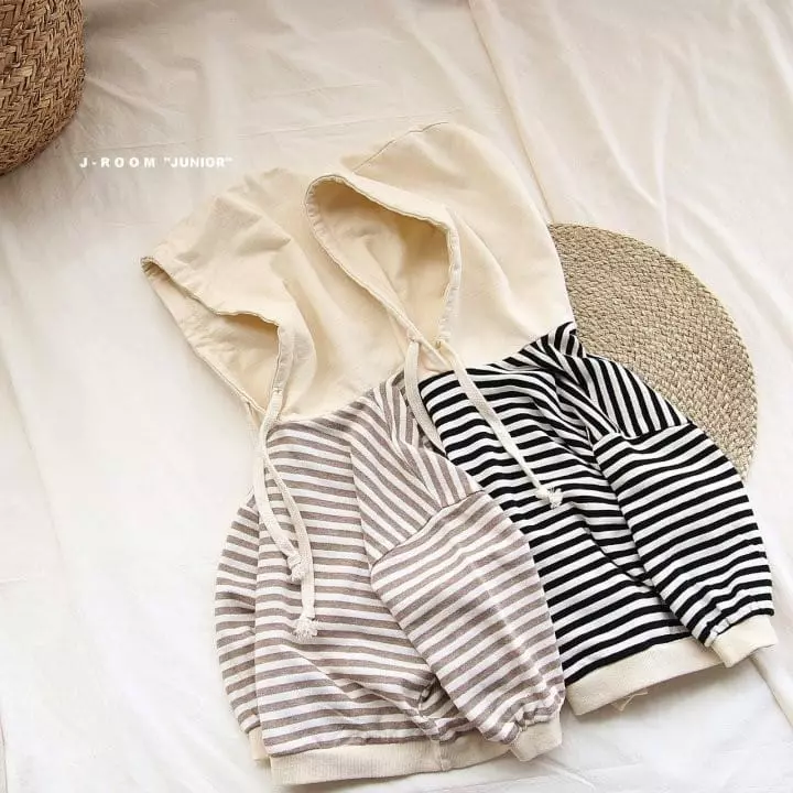 J-Room - Korean Children Fashion - #prettylittlegirls - Stripes Hoody Tee