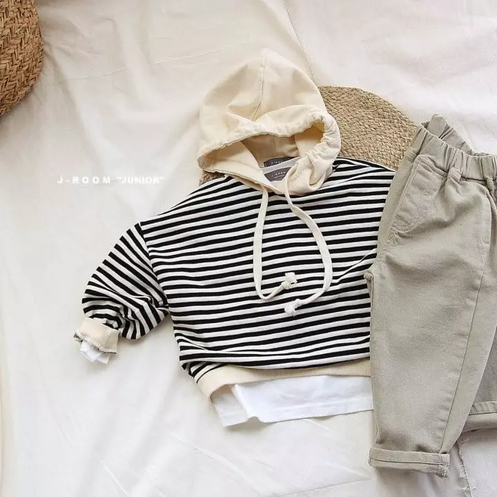 J-Room - Korean Children Fashion - #todddlerfashion - Stripes Hoody Tee - 2
