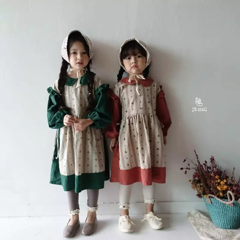 JM Snail - Korean Children Fashion - #Kfashion4kids - Apron Collar One-piece - 2