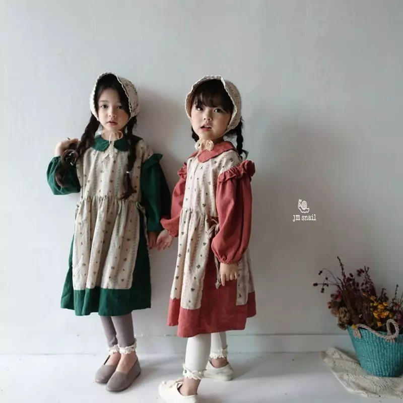 JM Snail - Korean Children Fashion - #childofig - Apron Collar One-piece - 7