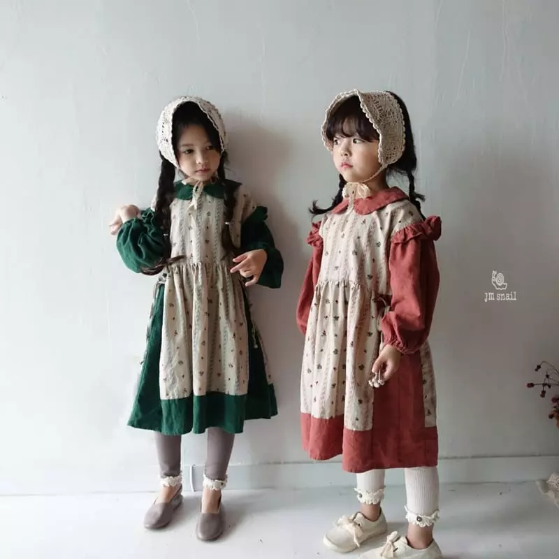 JM Snail - Korean Children Fashion - #childofig - Apron Collar One-piece - 8
