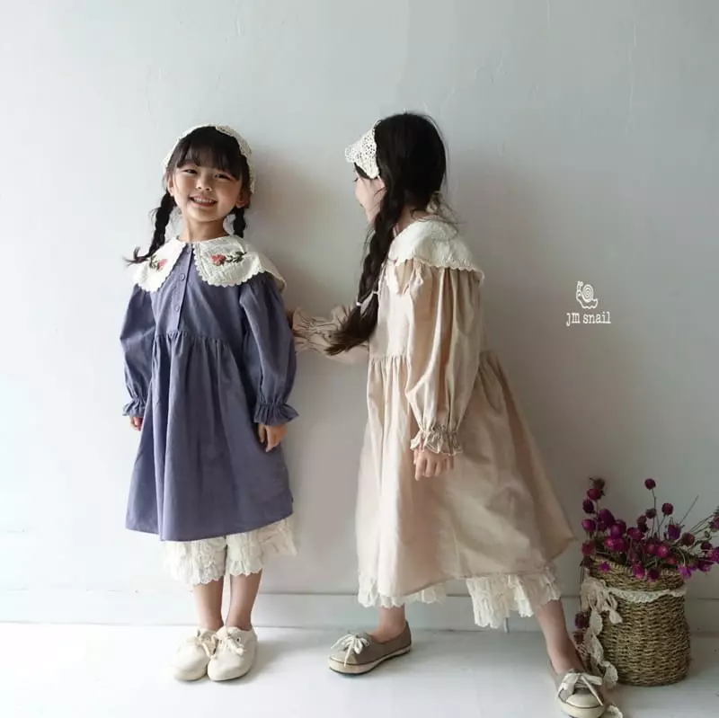 JM Snail - Korean Children Fashion - #childofig - Embroidery One-piece - 4