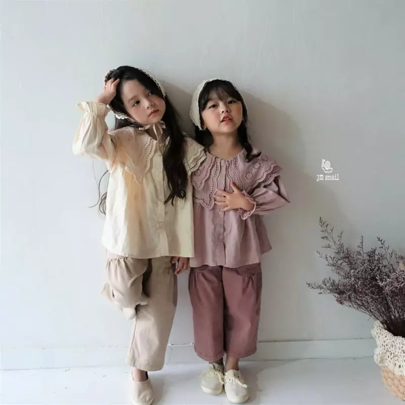 JM Snail - Korean Children Fashion - #childrensboutique - Sweet Double Collar Blouse - 6