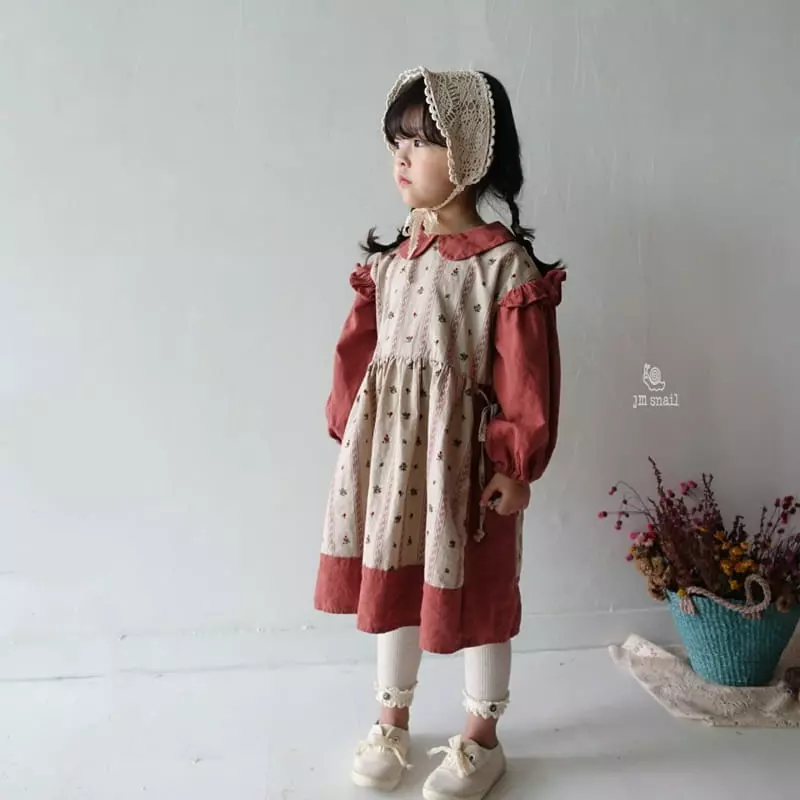 JM Snail - Korean Children Fashion - #designkidswear - Apron Collar One-piece - 10